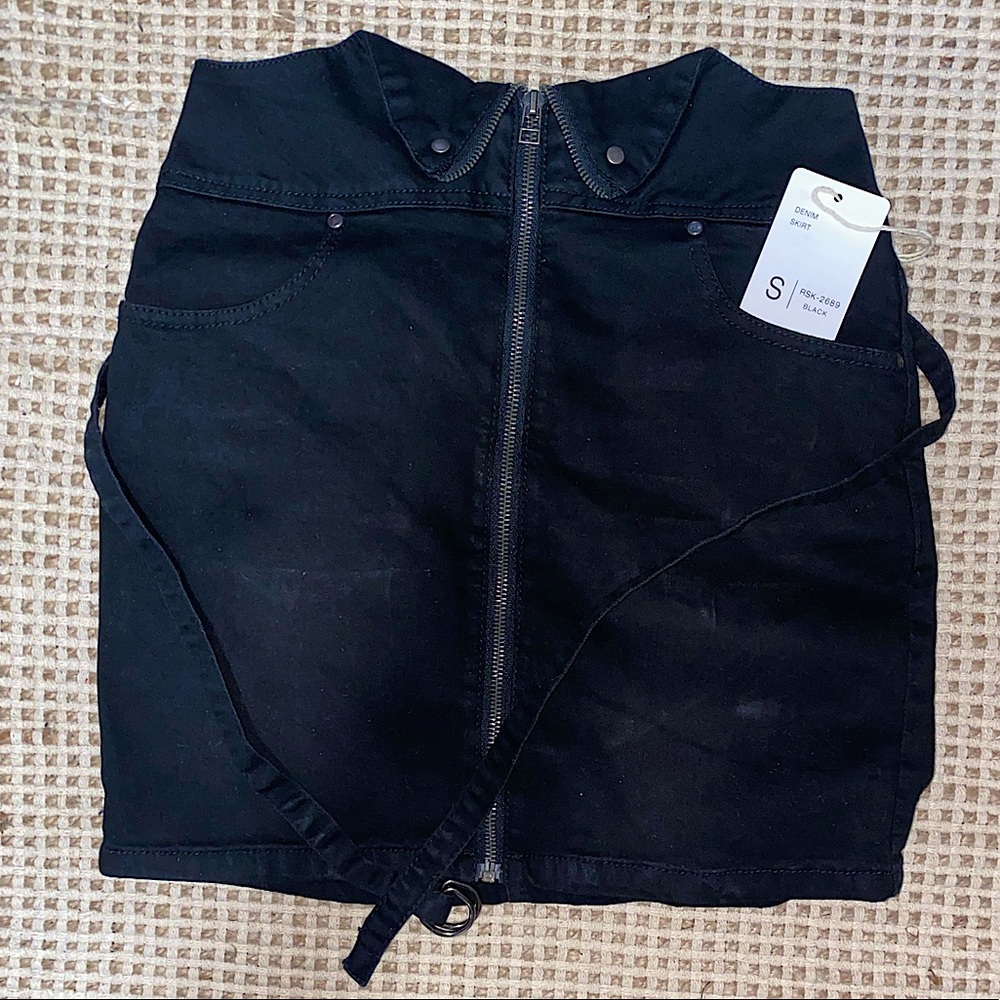 Folded Denim Skirt